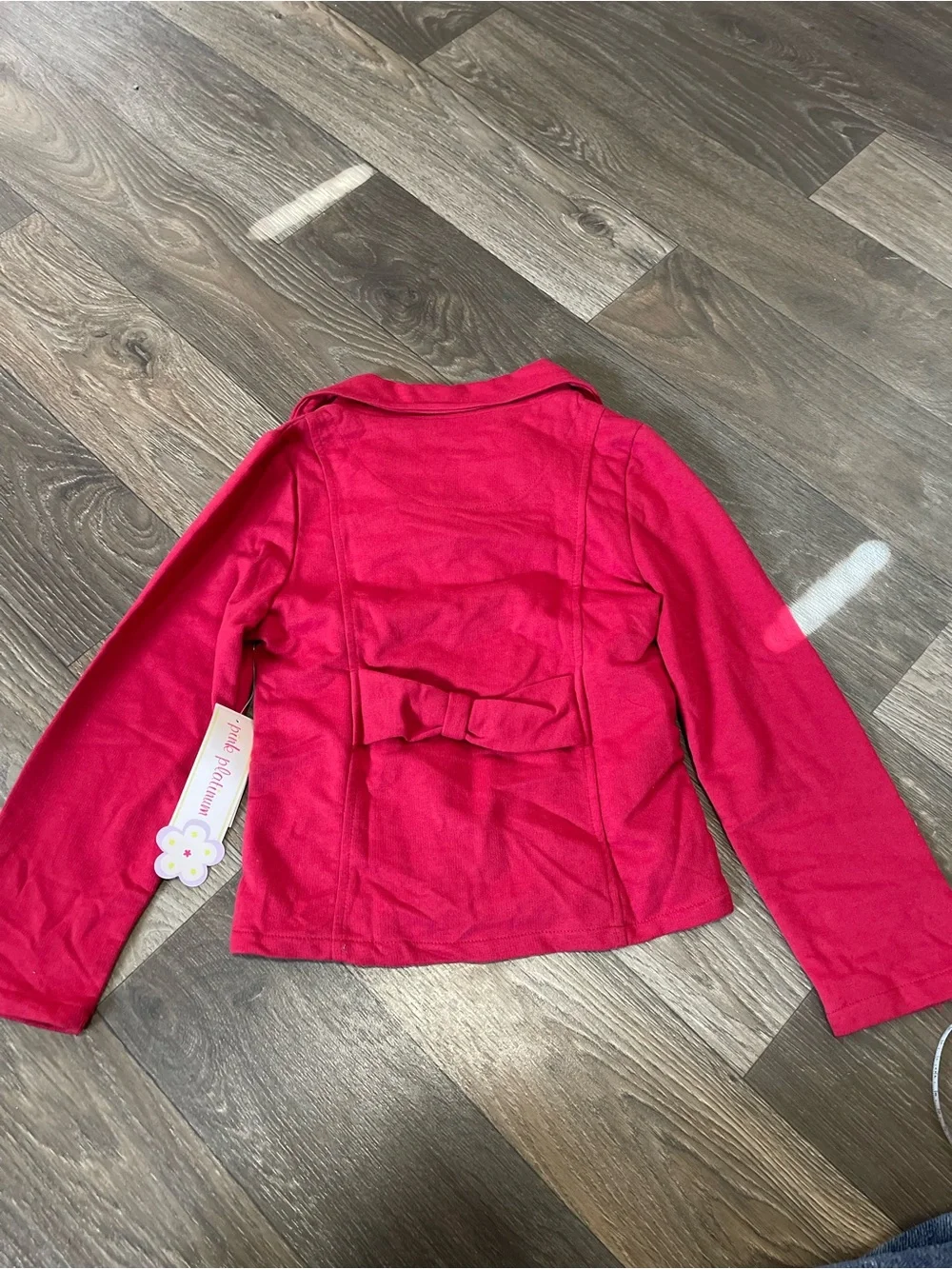 Girls' Red Double-Breasted Peacoat Jacket - Pink Platinum